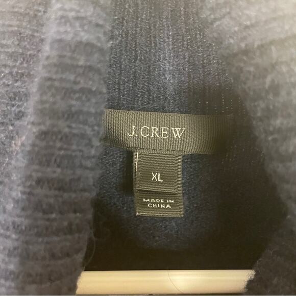 J. Crew Navy Blue Cuffed Sleeve Turtleneck Sweater Size XL - Picture 6 of 11
